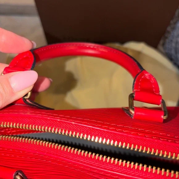 Louis Vuitton Castillian Red Epi speedy 25 rare excellent condition vintage - Picture 6 of 13